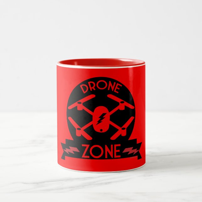 Caneca De Café Em Dois Tons Piloto de Drone Hobby (Centro)