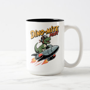 Caneca De Café Em Dois Tons Piloto Dino-mite