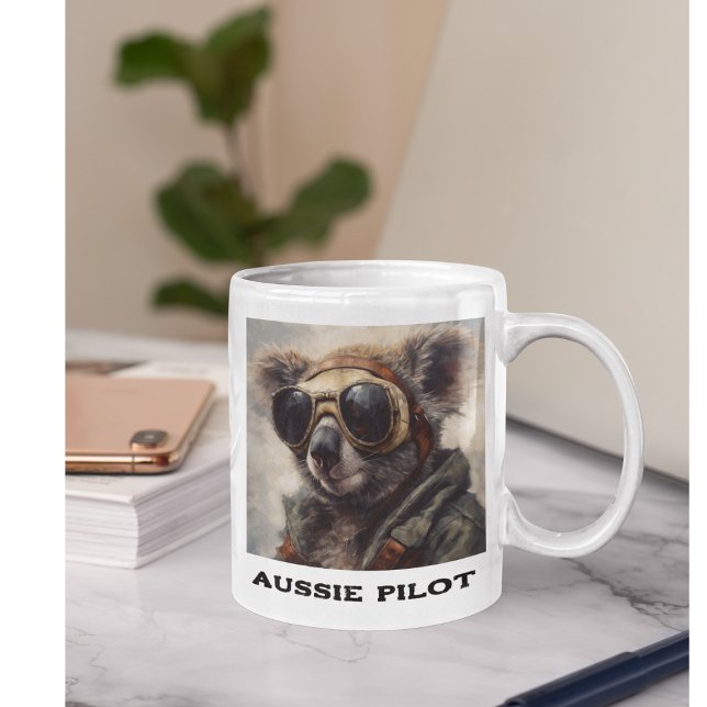 Caneca De Café Em Dois Tons Piloto Koala (Criador carregado)