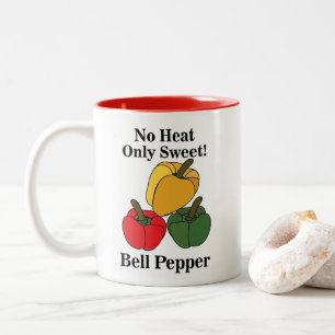 Caneca De Café Em Dois Tons Pimentão Verde Amarelo Vermelho Capsicum Pimentão