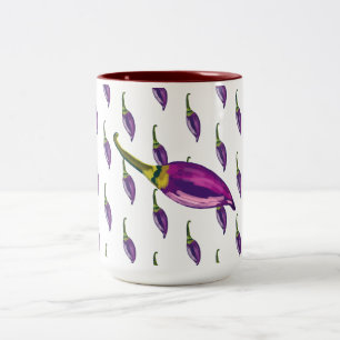 Caneca De Café Em Dois Tons Pimentos roxos