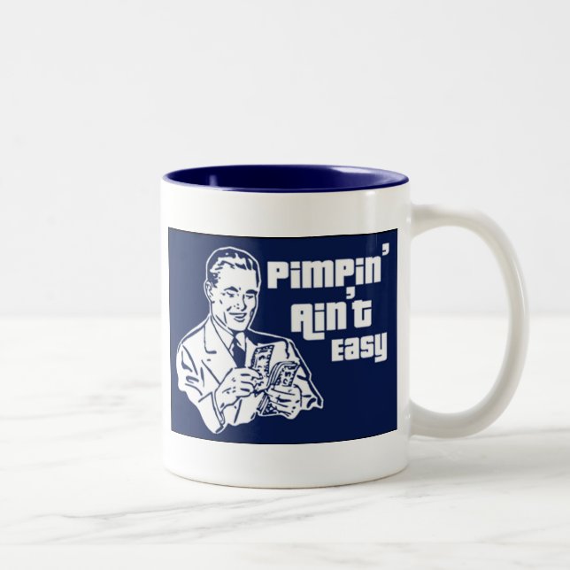 Caneca De Café Em Dois Tons Pimpin não é fácil (Direita)