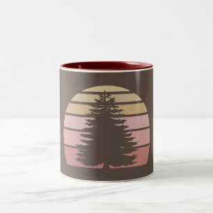 Caneca De Café Em Dois Tons Pine Tree Silhouette