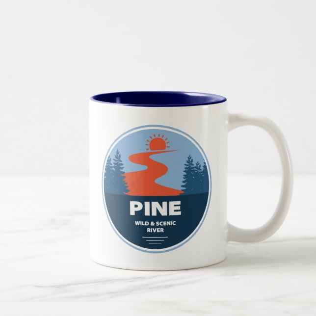 Caneca De Café Em Dois Tons Pine Wild E Scenic River (Direita)