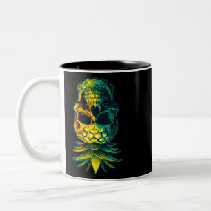 Caneca De Café Em Dois Tons Pineapo Balançando Engraçado Engraçado Pineapone d