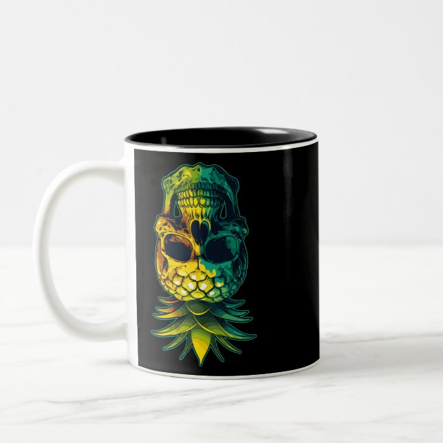 Caneca De Café Em Dois Tons Pineapo Balançando Engraçado Engraçado Pineapone d (Esquerda)