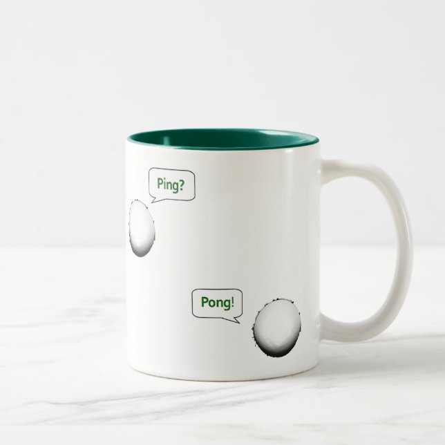 Caneca De Café Em Dois Tons Ping Pong Divertido (Direita)