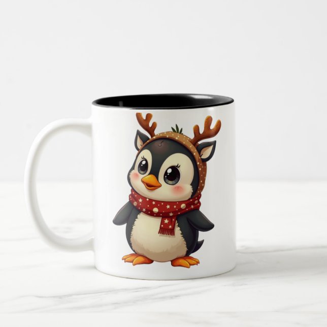 Caneca De Café Em Dois Tons Pinguim (Esquerda)