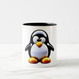 Caneca De Café Em Dois Tons Pinguim Adorável