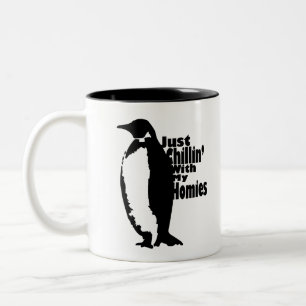 Caneca De Café Em Dois Tons Pinguim "Chillin' With My Homies"
