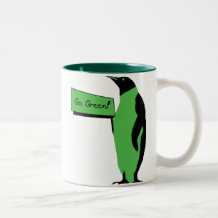 Caneca De Café Em Dois Tons Pinguim do Dia da Terra