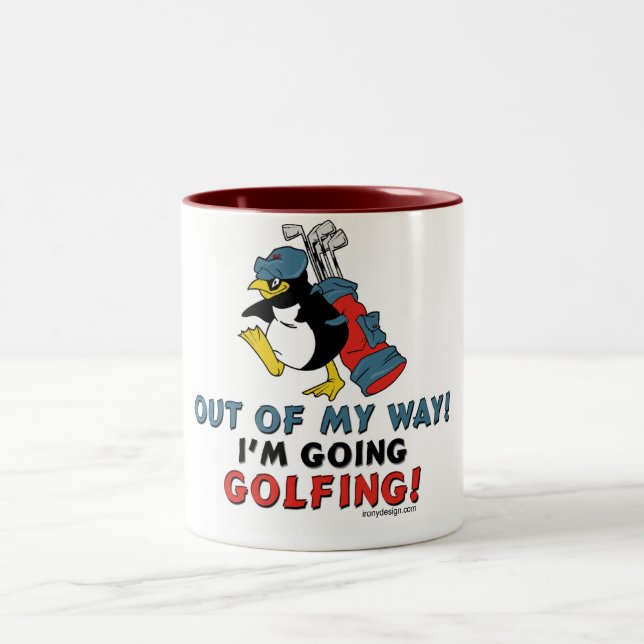 Caneca De Café Em Dois Tons Pinguim Golfing (Centro)