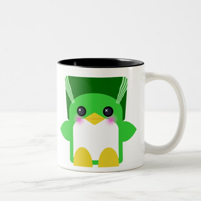 Caneca De Café Em Dois Tons Pinguim Kawaii Noiva De Frankenstein (Direita)