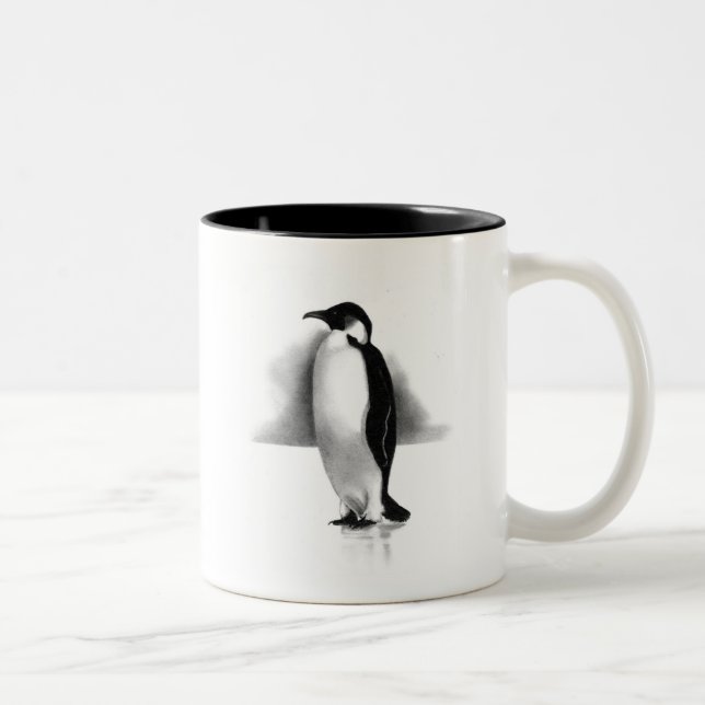 CANECA DE CAFÉ EM DOIS TONS PINGUIM NO LÁPIS: ARTE DO REALISMO (Direita)