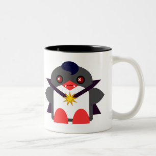 Caneca De Café Em Dois Tons Pinguim Vampiro Kawaii