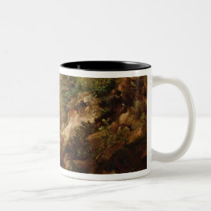 Caneca De Café Em Dois Tons Pinhos & árvores de vidoeiro ou a floresta de