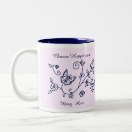 Caneca De Café Em Dois Tons Pink Butterfly Reminder Mug