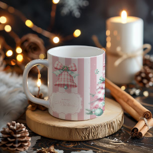Caneca De Café Em Dois Tons Pink Coquette Christmas