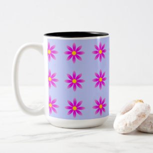 Caneca De Café Em Dois Tons Pink Daisy Pattern