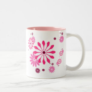 CANECA DE CAFÉ EM DOIS TONS PINK FLOWER DESIGNER MUGS - CAFÉ - PRESENTES