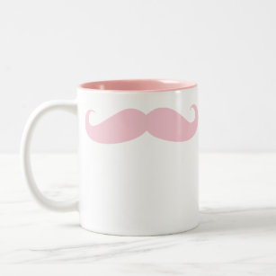 Caneca De Café Em Dois Tons Pink Mustache Café Bebida Mug