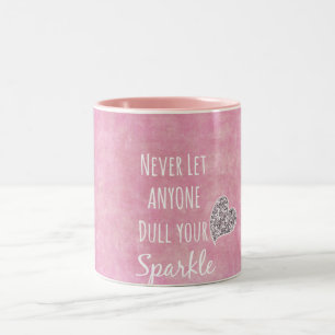 Caneca De Café Em Dois Tons Pink Nunca deixe ninguém apagar sua citação de bri