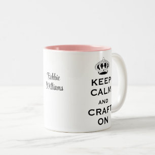Caneca De Café Em Dois Tons Pink Personalizado Mantenha Calma 11oz Café Mug