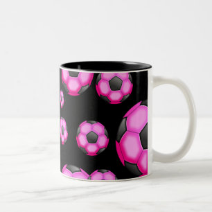 CANECA DE CAFÉ EM DOIS TONS PINK SOCCER BALL SPORTS TEAM PADRÃO PADRÃO PAPEL D