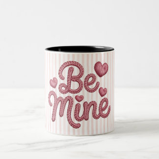 Caneca De Café Em Dois Tons Pink Stripes Be Mine