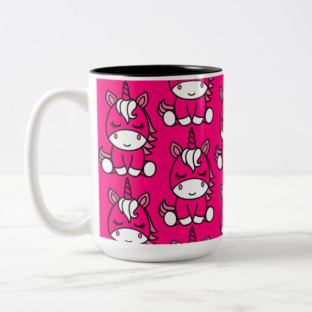 Caneca De Café Em Dois Tons Pink Unicorn Pony (Esquerda)