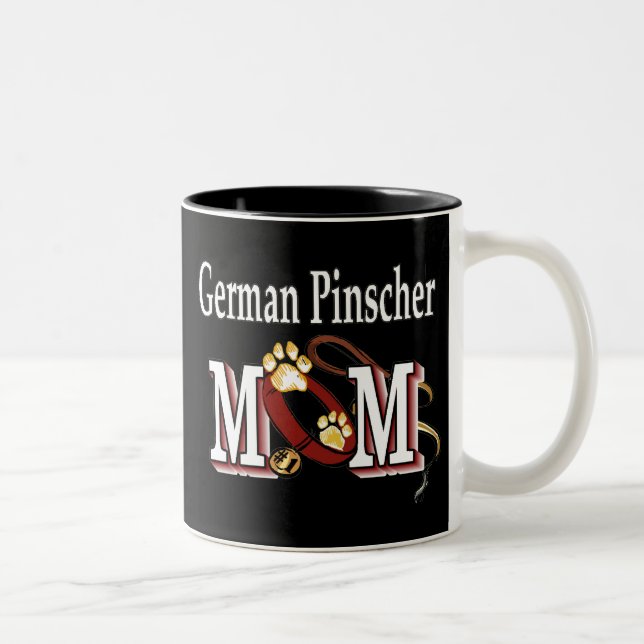 Caneca De Café Em Dois Tons Pinscher Mãe Mug Alemão (Direita)