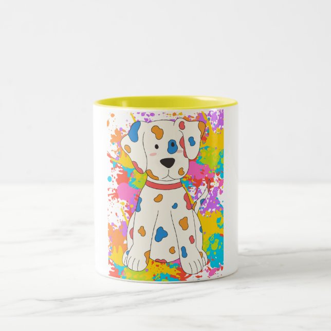 Caneca De Café Em Dois Tons pintar cachorro (Centro)