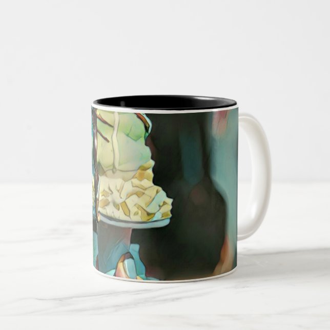 Caneca De Café Em Dois Tons Pintel de sorvete retrô (Frente Esquerda)