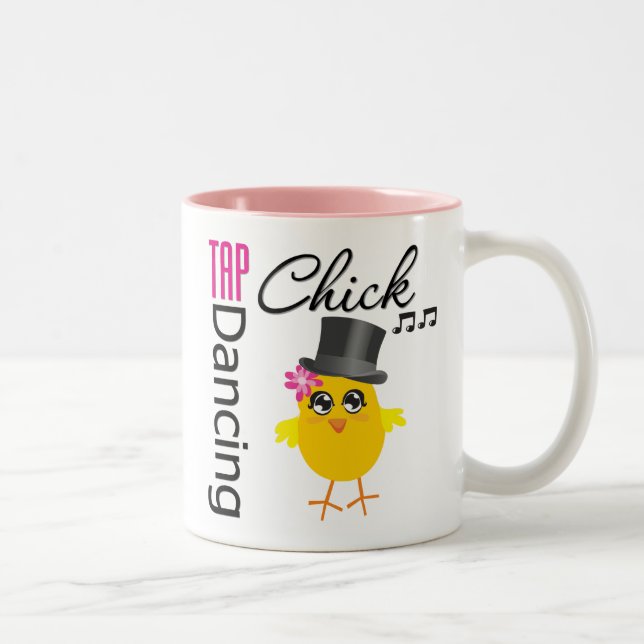 Caneca De Café Em Dois Tons Pintinho 2 da dança de torneira (Direita)