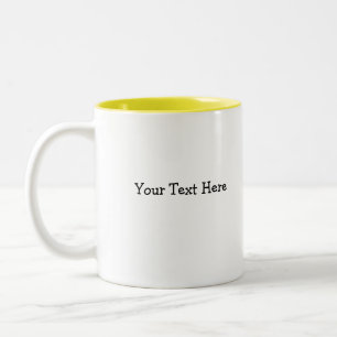 Caneca De Café Em Dois Tons Pintinho Amarelo, Seu Texto Aqui