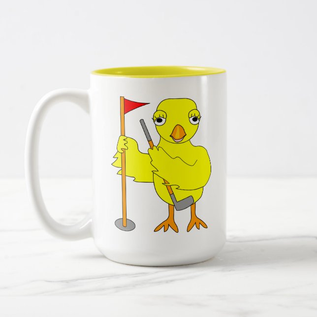 Caneca De Café Em Dois Tons Pintinho de Golfe (Esquerda)
