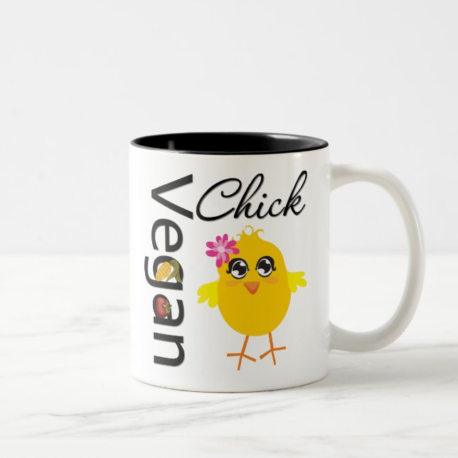 Caneca De Café Em Dois Tons Pintinho do Vegan (Direita)