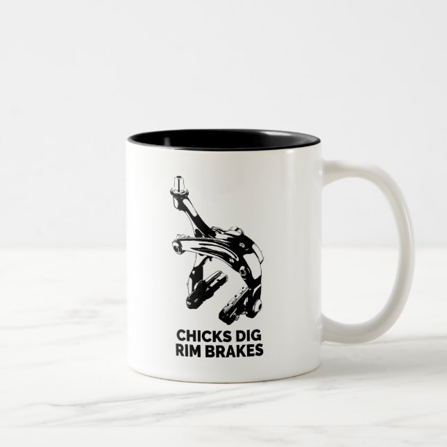 Caneca De Café Em Dois Tons Pintinhos De Travões De Corrente (Direita)