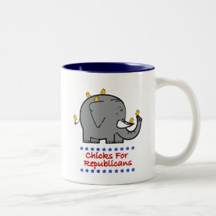 Caneca De Café Em Dois Tons pintinhos para republicanos