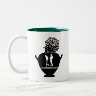 Caneca De Café Em Dois Tons Pintor de Bateria Grego