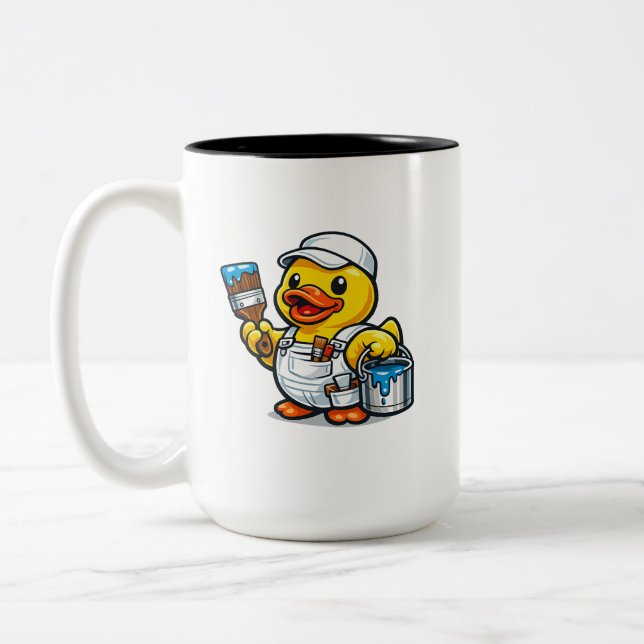 Caneca De Café Em Dois Tons Pintor Pato de Borracha (Esquerda)