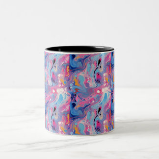 Caneca De Café Em Dois Tons Pintura Abstrata 03