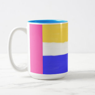 Caneca De Café Em Dois Tons pintura abstrato moderna