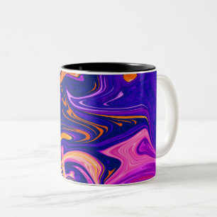 Caneca De Café Em Dois Tons Pintura Colorida  Melhor arte, abstrato moderna