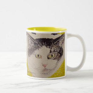 Caneca De Café Em Dois Tons Pintura da cara de pontos