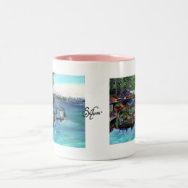 Caneca De Café Em Dois Tons Pintura da empresa dos peixes de Lahaina Maui~