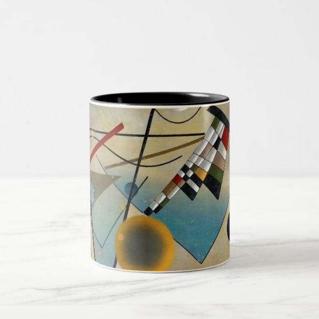 Caneca De Café Em Dois Tons Pintura de Abstrato de Composição Kandinsky (Centro)