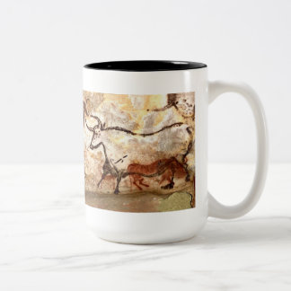 Caneca De Café Em Dois Tons Pintura de caverna de Lascaux: Touros