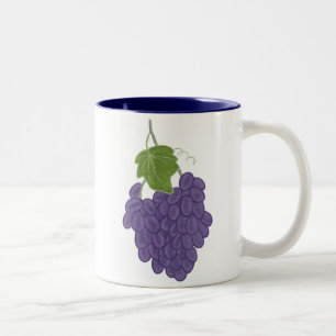 Caneca De Café Em Dois Tons Pintura de Lagoas de Uva Púrpura por CerejeirasArt