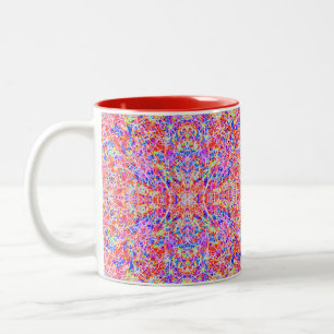 Caneca De Café Em Dois Tons Pintura de linhas abstratas coloridas fofas